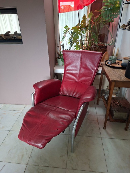Poltrona di design "The Future" - Panda - Pelle rossa – De Toekomst, verstelbare relaxstoel, Leather (photo 2 of 5)
