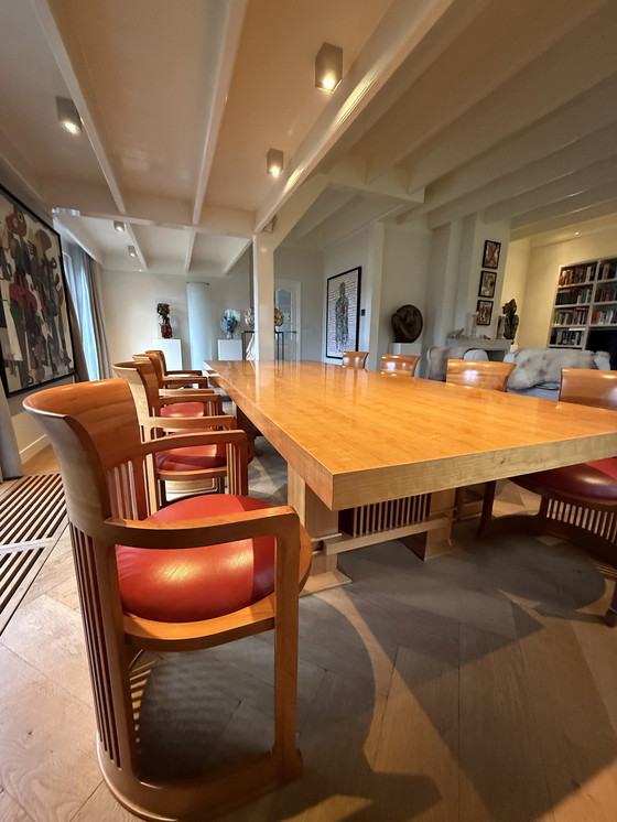 Image 1 of Très unique ! Frank Lloyd Wright for Cassina' Table à manger pour 8 personnes