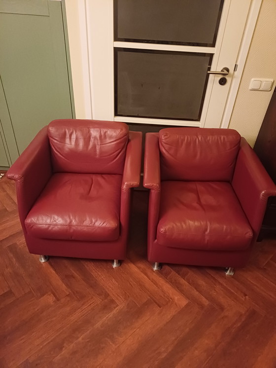 Image 1 of 2 Designer-Sessel rotbraun