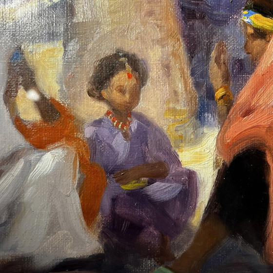 Charles Ernest Smets, Oasis de Tinghir, Maroc, années 1940, Huile sur toile, Encadré – Peintures et dessins (photo 8 of 12)