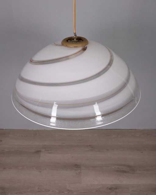 Vintage kroonluchter uit de jaren 70 van Murano-glas, Italiaans design.