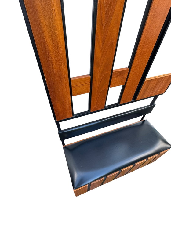 Portemanteau Vintage en Teck – Portemanteaux, Glass, Metal (photo 6 of 10)