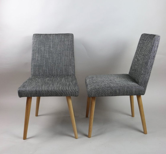 Image 1 of Set of Vintage Grey Upholstered Dining Chairs, 1970s