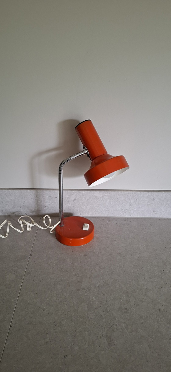 Vintage Massive Desk Lamp 1970s – Orange Space Age – Table lamps, Metal (photo 6 of 10)