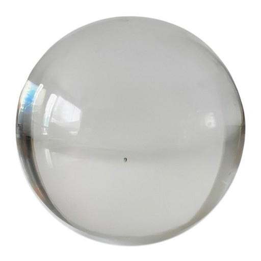 Vintage bolvormige Presse-papier helder kristal glas 5,5 cm