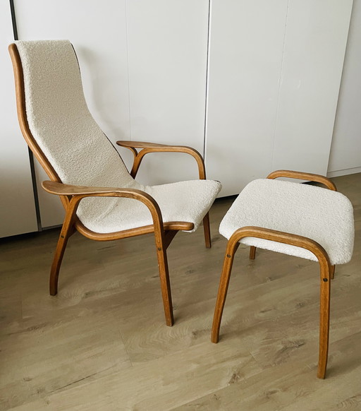 Fauteuil Lamino avec banque voetenbank van Swedese