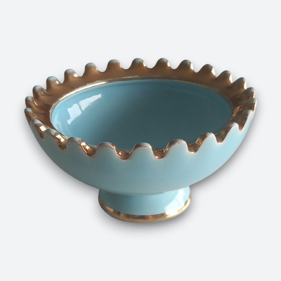 Image 1 of Art Deco ceramic ensemble turquoise with gold