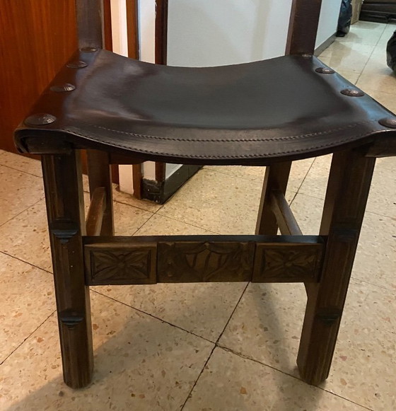 Image 1 of 12 Castilian chairs made of wood and leather