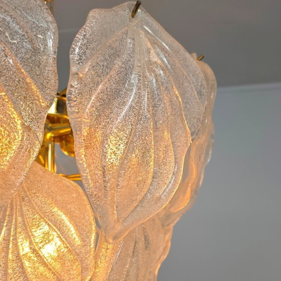 Image 1 of Lampe à suspension Murano Novaresi années 70 en verre glacé