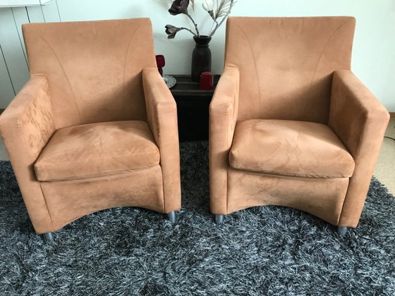 Image 1 of 2x Leolux Dolcinea in Terracotta Alcantara in Ottime Condizioni.