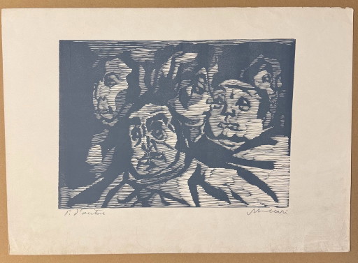 Mino Maccari linograbado 50x70cm, figurativo, arte moderno