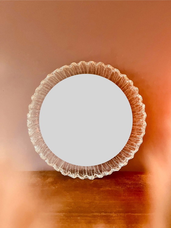 Image 1 of Beautiful Flower-Shaped Hillebrand 1970s Mirror