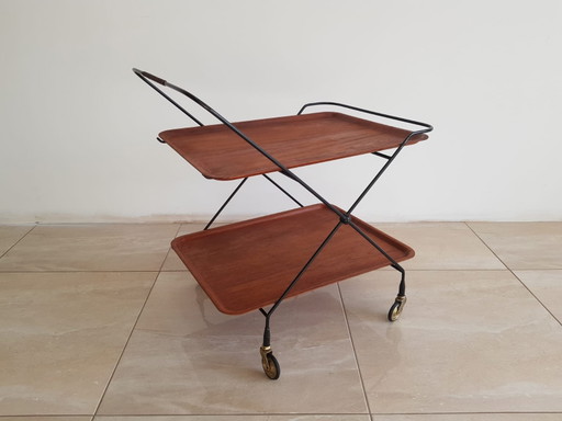 Mid-Century Modern Teak Servierwagen von Paul Nagel für Jie Gantofta, Schweden, 1960er
