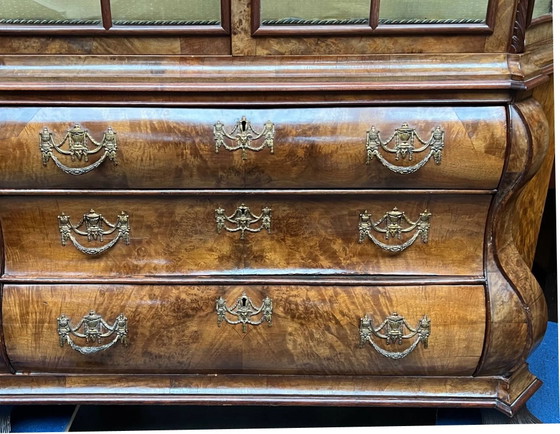 Antica vetrina olandese in stile barocco. XVIII secolo., Vetrine, Legno, Marrone, Barok (foto 3 di 8)