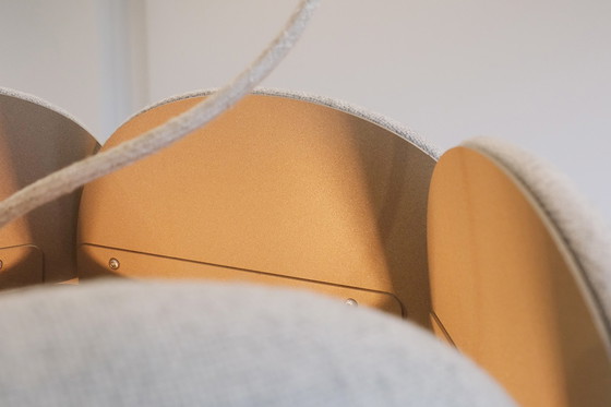 Image 1 of Bogaerts Blossom lamp L - Grijze wollen bekleding, frame in structuur bruin