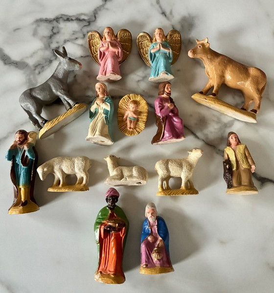 Vintage Christmas Nativity Santons Figurines 1940-1960, 14 pieces, Le Cellosite, Decorative Objects, Other (photo 2 of 9)