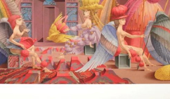 Image 1 of Wolfgang Hutter – De vogel, de veer, de ontmoeting van vleugels (2014) | Gesigneerde giclée print