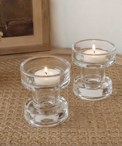 Set di 2 portacandele di design in vetro Partylite