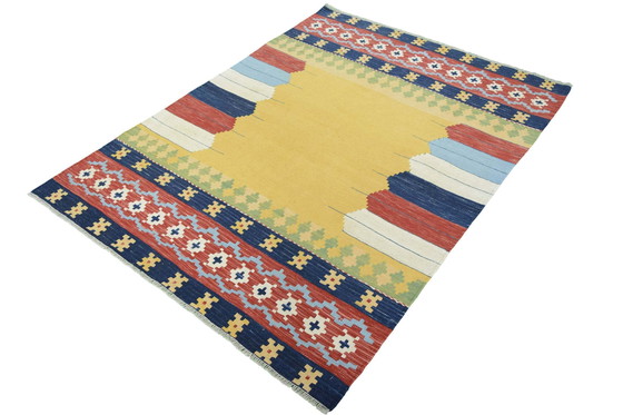 Image 1 of Handgewebter Designer Kelim Fars - 190 X 141 Cm - Modern