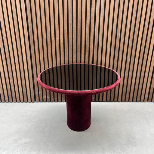 COR Table d'appoint Echo velours rouge