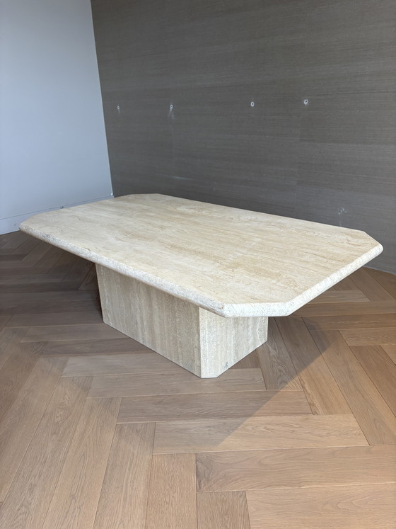 Image 1 of Vintage travertine marble coffee table