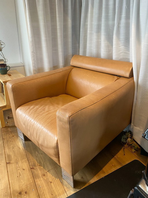 Vintage Calia Italia leren fauteuil