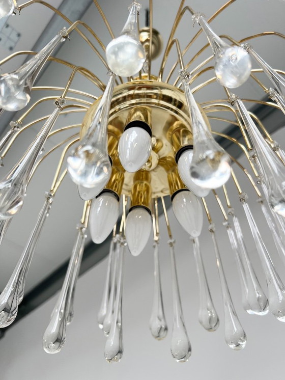 Image 1 of Lampadario a cascata in vetro di Murano XL, anni '70