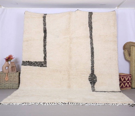 Image 1 of Handmade Moroccan Abstract Berber Rug 250×150 cm – Modern Wool Carpet – Unique Geometric Design