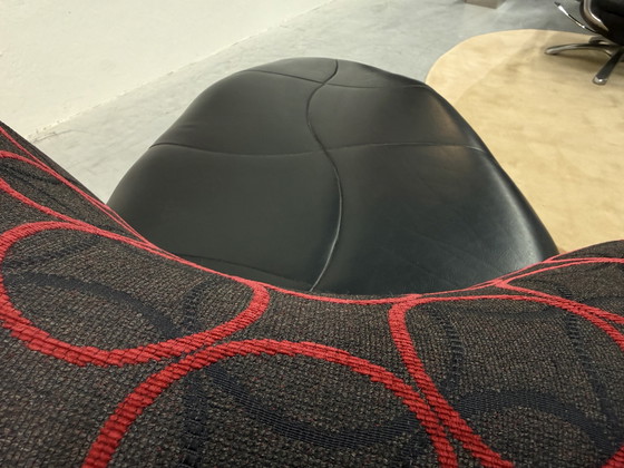 Image 1 of Leolux Kikko Chaise Longue zwart leer stof 