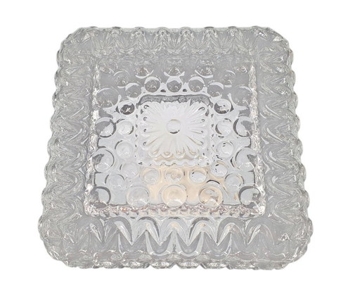 2242 Massive ceiling lamp square relief glass