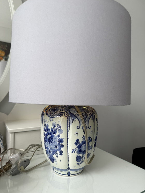 Image 1 of Vintage Quo Vadis Delft blue table lamp – hand-painted ceramic