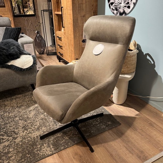 Image 1 of Vicenzo Drehsessel aus Mikroleder, Grau - Pronto Living