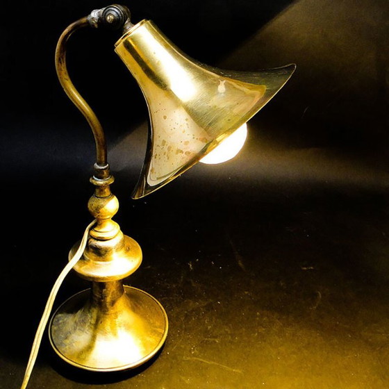 Art Deco Industrial Table Lamp, Germany, 1930s – Metal, Brass (photo 12 of 13)