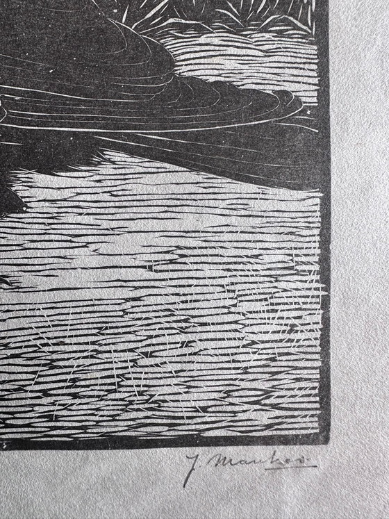 Image 1 of Jan Mankes 1889-1920 / Grabado original en madera "Cuervo gritando" 1918