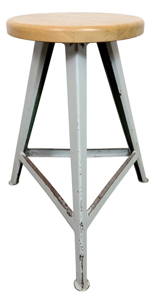 Grey Industrial Workshop Stool, 1960s