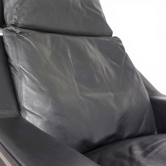 Image 1 of Poltrona lounge ESA 802 in pelle nera di Werner Langenfeld, 1970