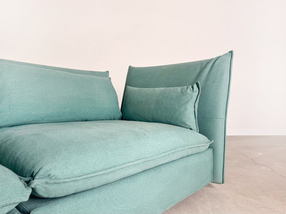 Image 1 of Original Vitra Mariposa three seater sofa turquoise design couch office