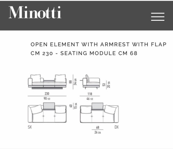 Minotti Connery corner sofa 230x350cm production 2025 – Modular sofas, Leather, Textile (photo 7 of 7)