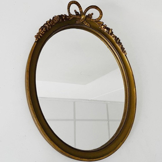 Image 1 of Style baroque français du milieu du XXe siècle, arc, miroir doré, bois, années 1950
