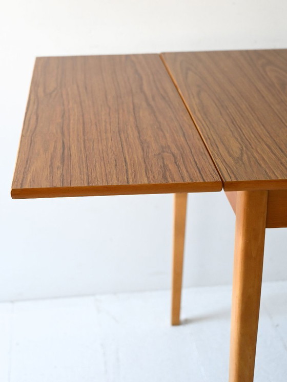 Image 1 of Table à manger extensible vintage scandinave en placage de teck