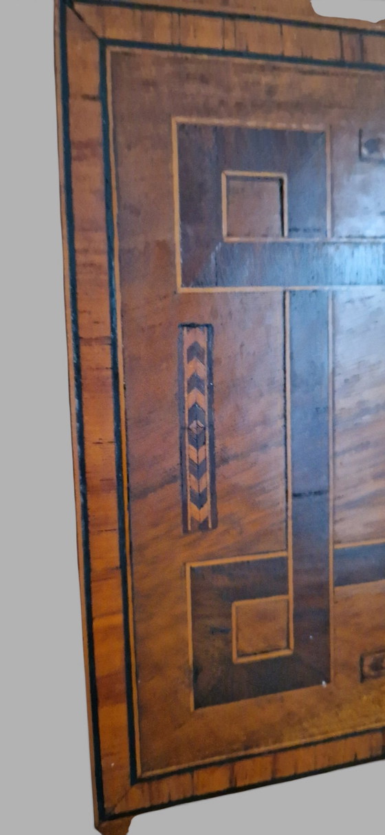 Specchio da parete antico con intarsi - Fine XIX secolo - Pezzo unico – Glass, Wood (photo 3 of 15)