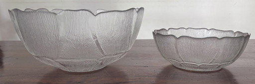 Set van 2 glazen saladeschalen – Ø 30 cm + Ø 22 cm