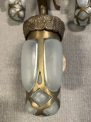 Wandlamp brons en glas 5 stuks. Handgemaakt door Vladimir ( kunstenaar uit Rotterdam) Zeer decoratief.
