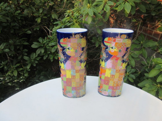 Image 1 of Een paar Rosenthal Bjorn Wiinblad vazen ​​1001 Nachten