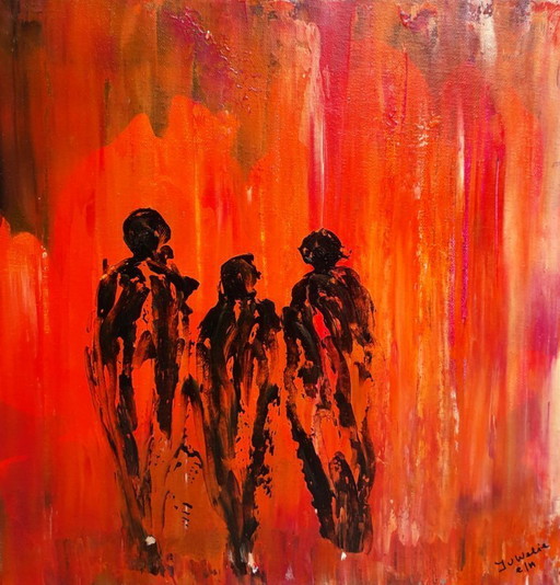 abstract painting orange