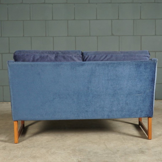 Image 1 of Vintage zithoek/zitgroep – blauw velours – JAB Anstoetz – jaren 70