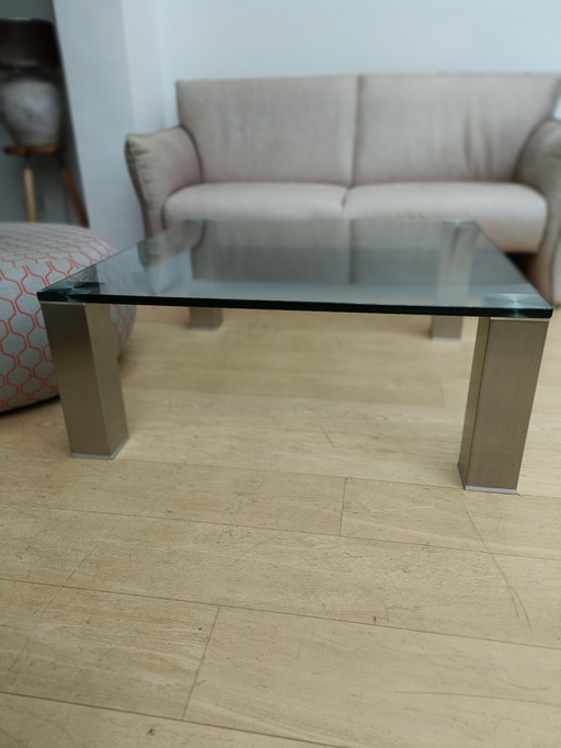 Square glass table
