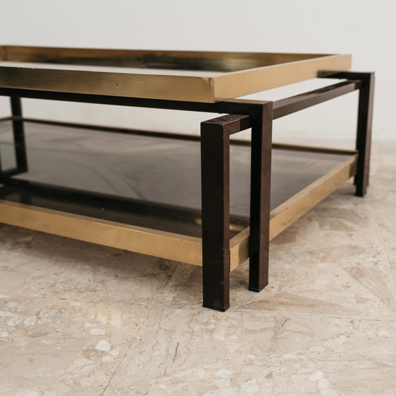 Image 1 of Tavolo Da Salotto Design Hollywood Regency Anni ‘70 Geometrico Ottone Vintage
