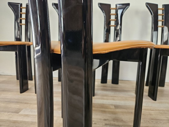 Set aus 6 Pierre Cardin Stühlen aus schwarz lackiertem Holz, 1970 – Esszimmerstühle, Wood (photo 19 of 20)