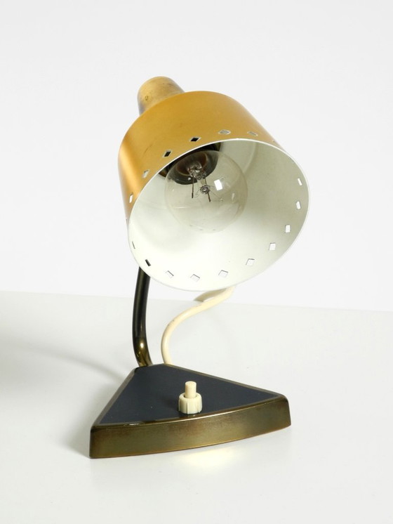 Image 1 of Twee prachtige zeldzame Mid Century Modern messing tafellampen